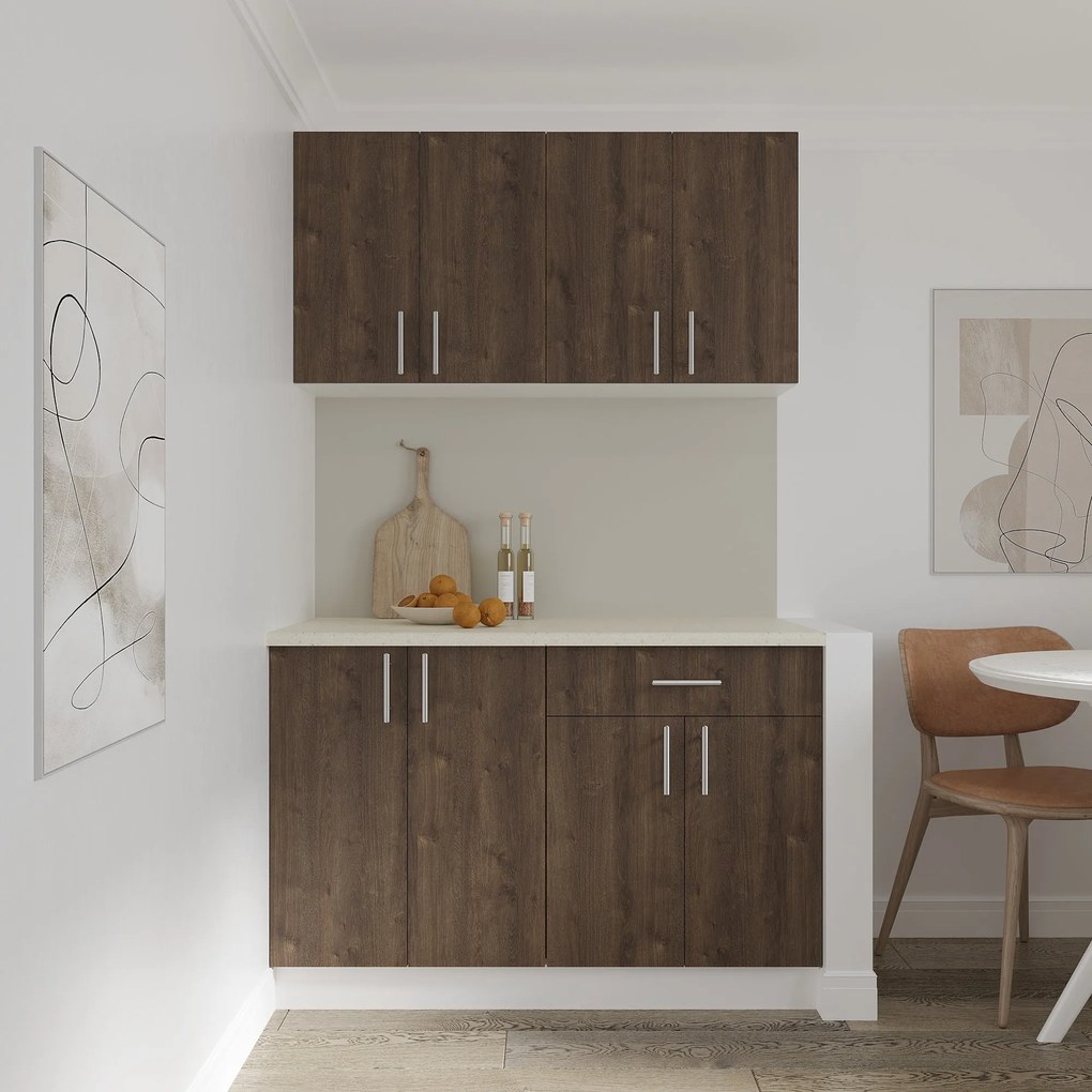 Set haaus V2, Stejar Bronz/Alb, Blat Thermo 28 mm, L 120 cm