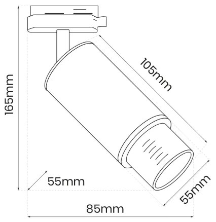 Spot pentru sistem de șină MICA 1xGU10/25W/230V monofazic alb