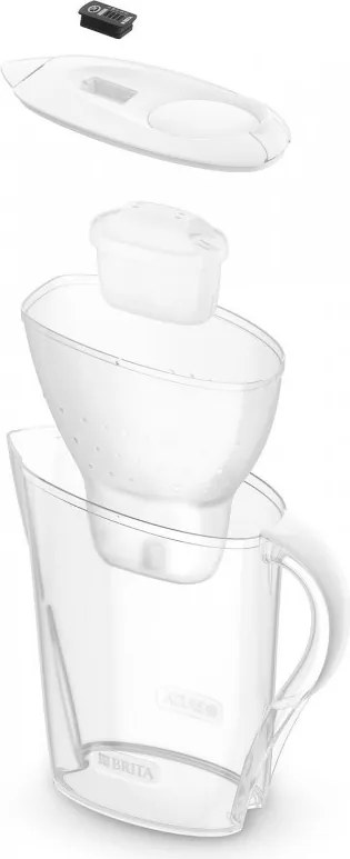 Cană de filtrare a apei Brita Marella Cool Memo, 2,4 l, indicator electronic Memo, filtru Maxtra Pro, fără BPA, alb
