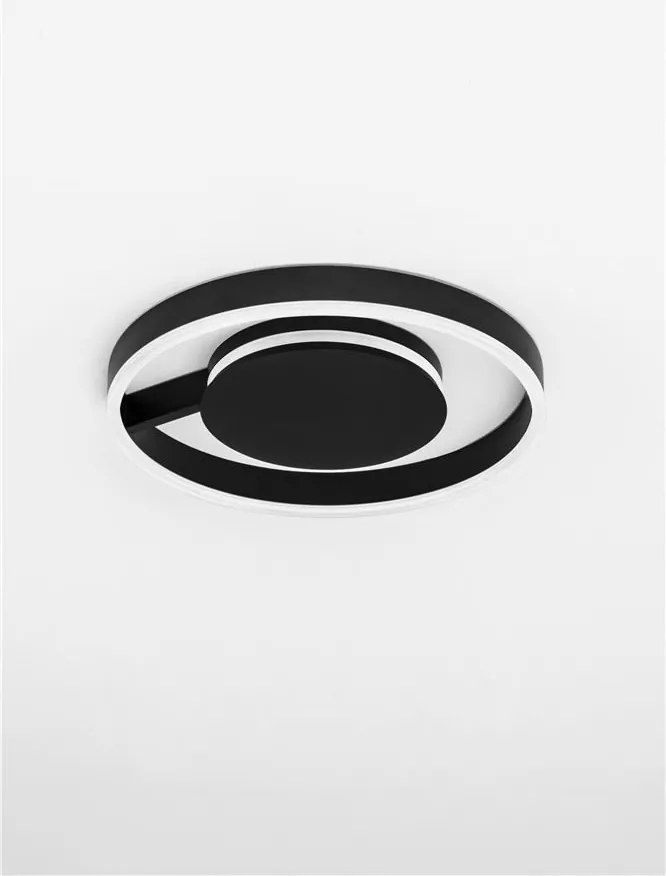 Lustra circulara aluminiu negru LED CCT SIENA 40cm