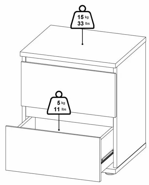 Noptieră cu aspect de lemn de stejar Tvilum Nova