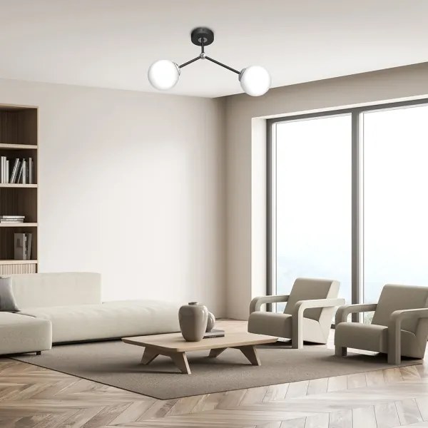 Lustră aplicată JOY 2xE14/40W/230V negru/crom lucios