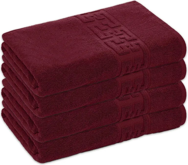 Set 4 Prosoape Baie Bumbac 100%, 550g/m², Greek