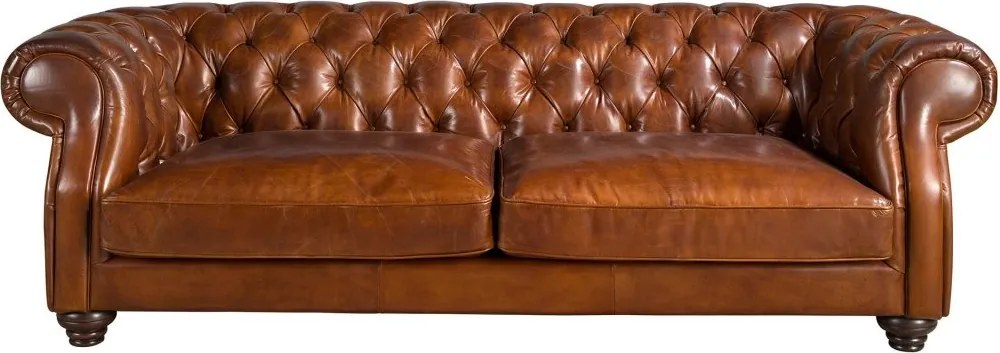 Canapea 3 locuri design italian Chesterfield piele maro