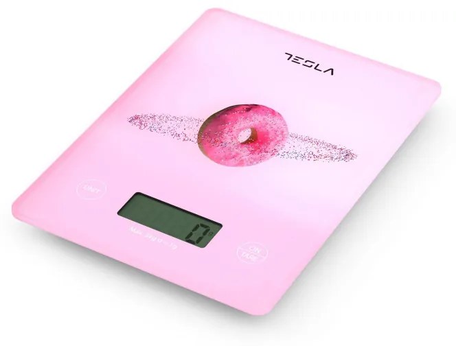 Cantar de bucatarie Tesla KS101P, 5kg, Functie TARE, Display LED, Roz
