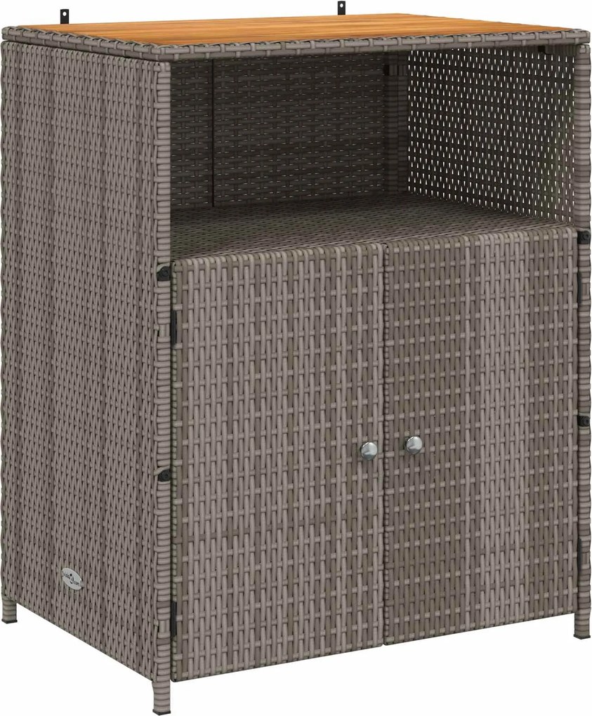 vidaXL Dulap cu raft Gri 70 x 50 x 87 cm Poliester și Rattan Roly