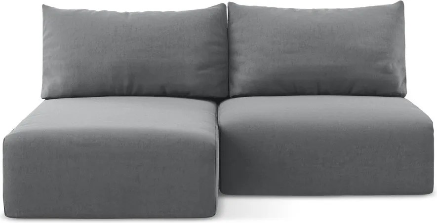 Colțar gri extensibil/cu spațiu de depozitare cu tapițerie din catifea (cu colț pe partea stângă/cu șezlong) Kalena – Makamii