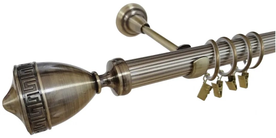 Galerie simpla Versus teava striata aur antic 25mm (Alege marime: 140 cm)