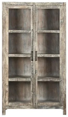 Vitrina, natur, din lemn reciclat, Willow