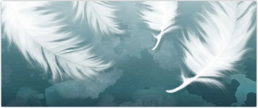 Tablou - Pene albe (120x50 cm)