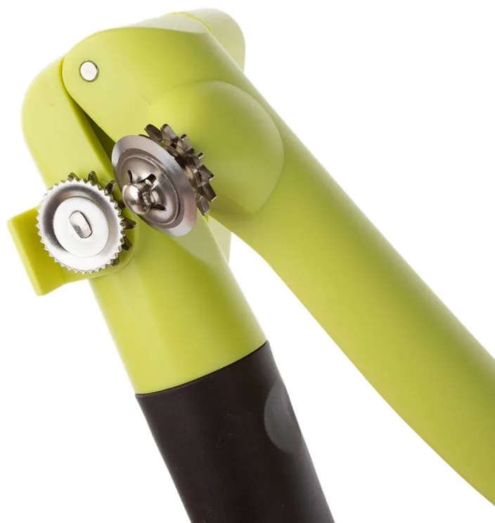 Deschizator de conserve Trebonn Pop Top 1523215, 18.2 cm, Maner moale, Orificiu de agatare, Negru/Galben