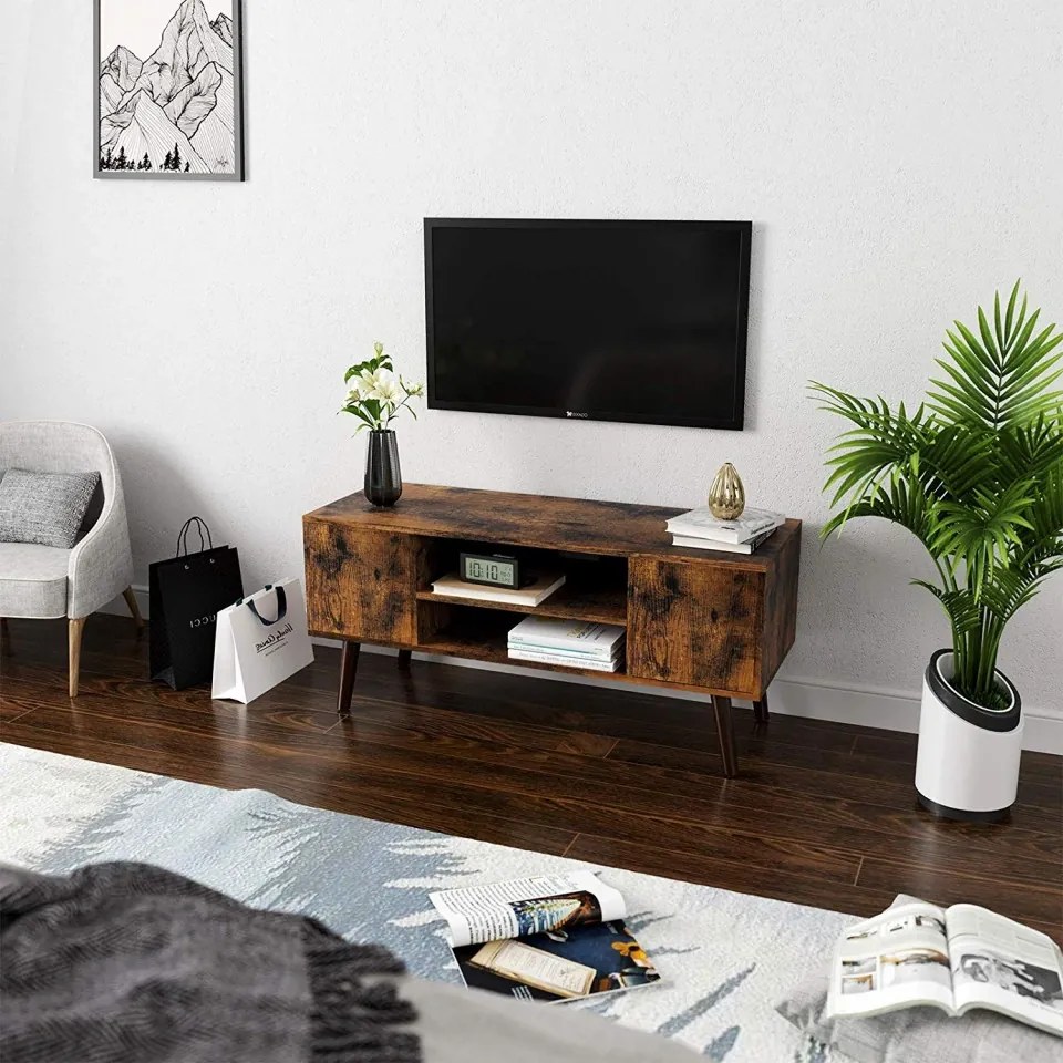 Comoda TV Retro Industrial Design 110 x 40 x 50cm Maro Vintage