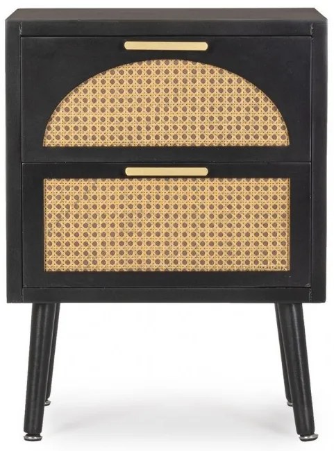 Dulap cu doua sertare, negru, 45x30x60 cm, Josine, Yes