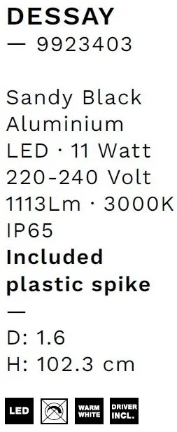 Tarus LED iluminat exterior decorativ IP65 DESSAY H-82cm