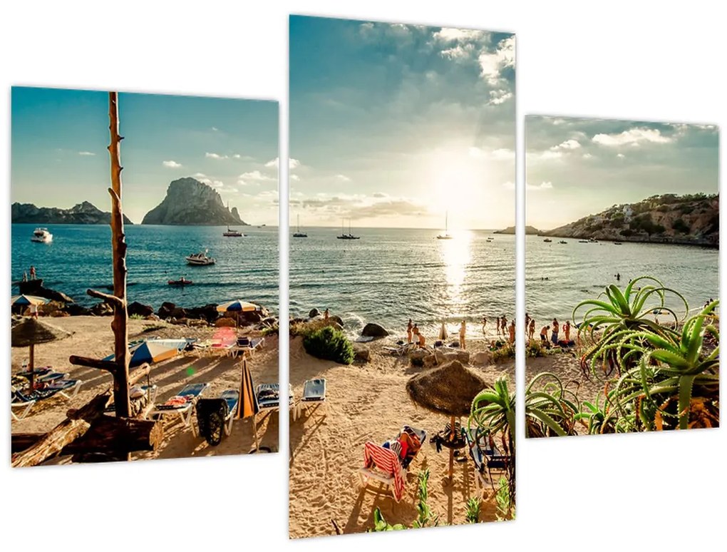 Tablou - Plajă cu oameni (90x60 cm)