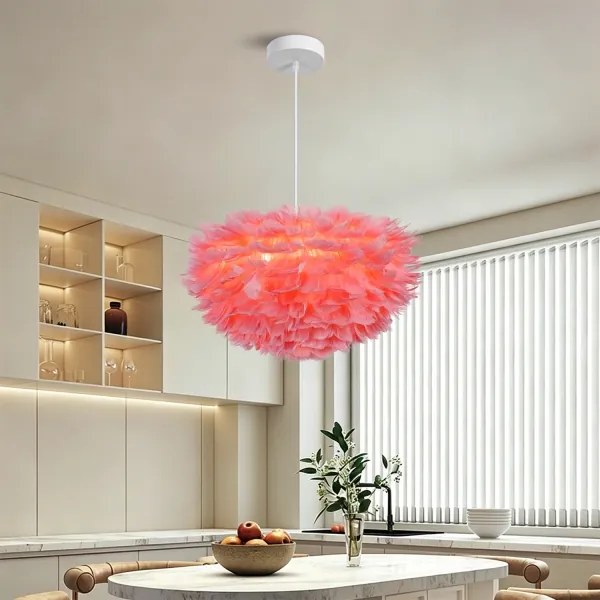 BRILAGI - Lustră suspendată pe cablu FEATHER 3xE27/40W/230V, Ø 50 cm, roz