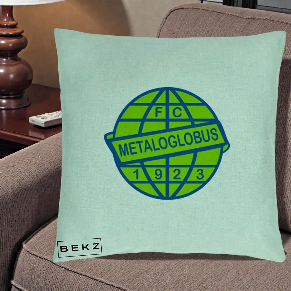 Perna Personalizata FC Metaloglobus Bucuresti 1923 Fotbal, 40x40 cm, Verde Menta, Husa Detasabila, Perna Inclusa, BEKZ®