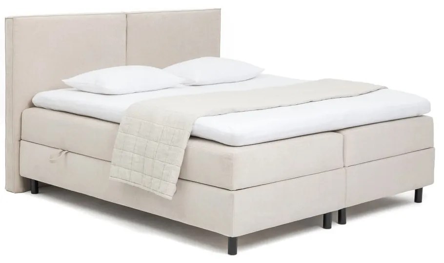 Pat boxspring bej cu spațiu de depozitare 180x200 cm Elva Bold – Bonami Selection
