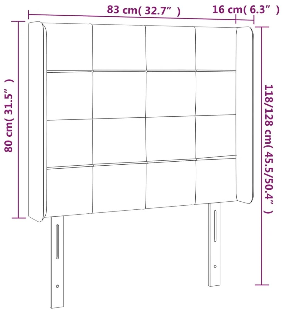 Tablie de pat cu LED, albastru inchis, 83x16x118 128cm, catifea 1, Albastru inchis, 83 x 16 x 118 128 cm