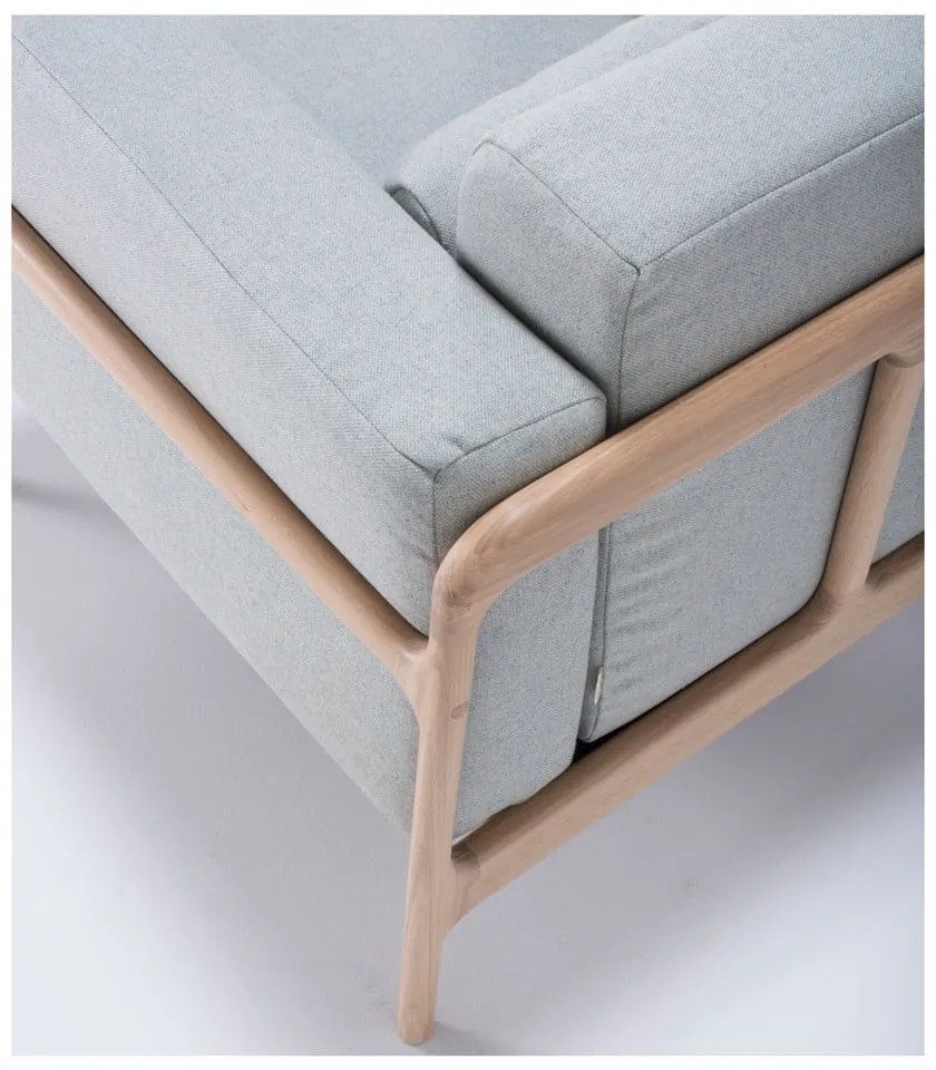 Fotoliu din lemn de stejar Gazzda Fawn, albastru - gri