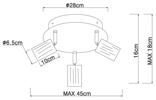 Spot Globo 54032-3 JOSEBA 3xE27/60W/230V