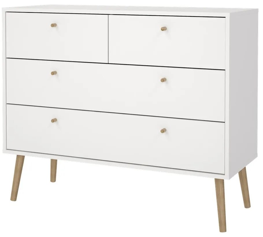 Comodă albă joasă 99x82 cm Bodo – Tvilum