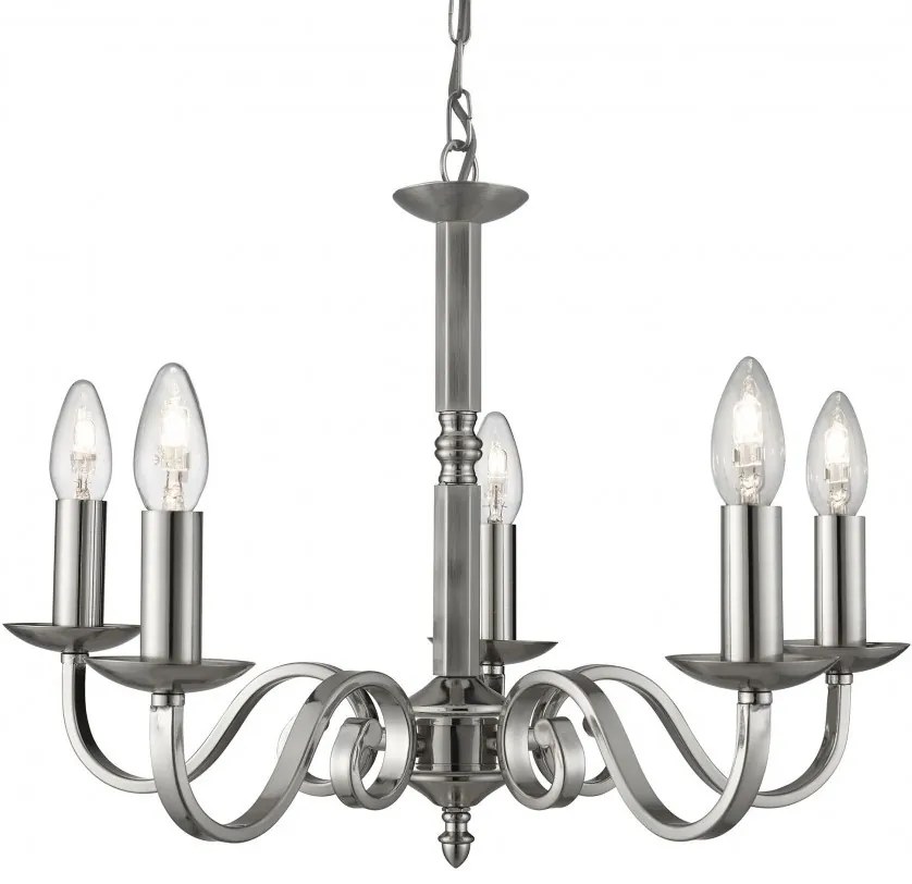 Lustra clasica suspendata design traditional Richmond 5L argintiu 1505-5SS SRT