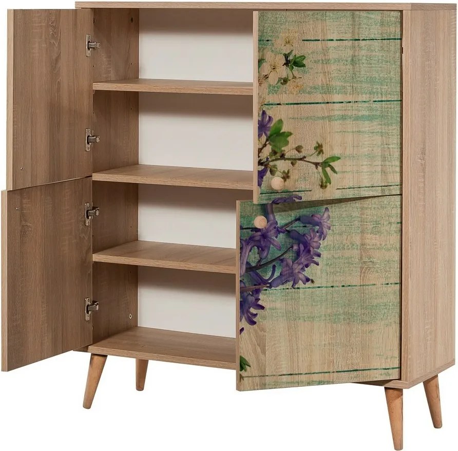 Dulap Mega Sonoma Oak Flowers II