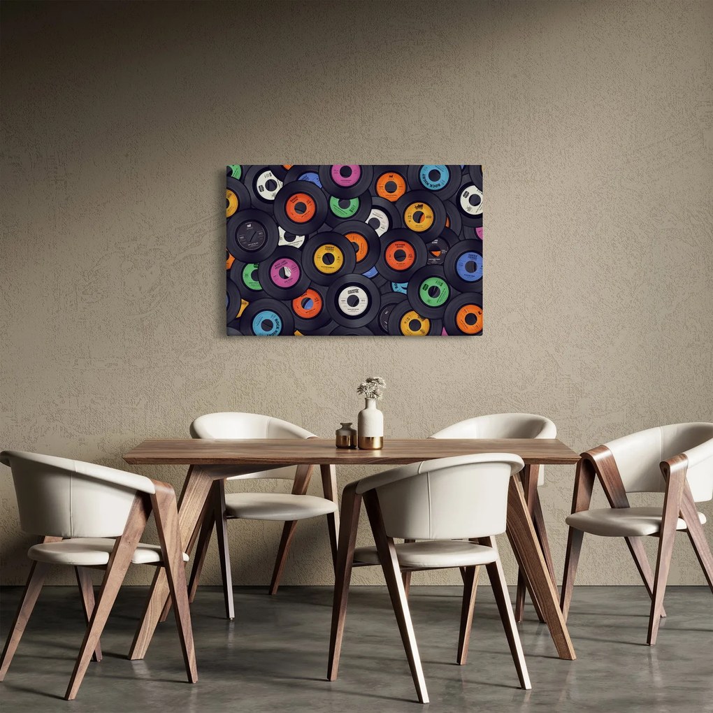 Tablou - plăci de gramofon (90x60 cm)