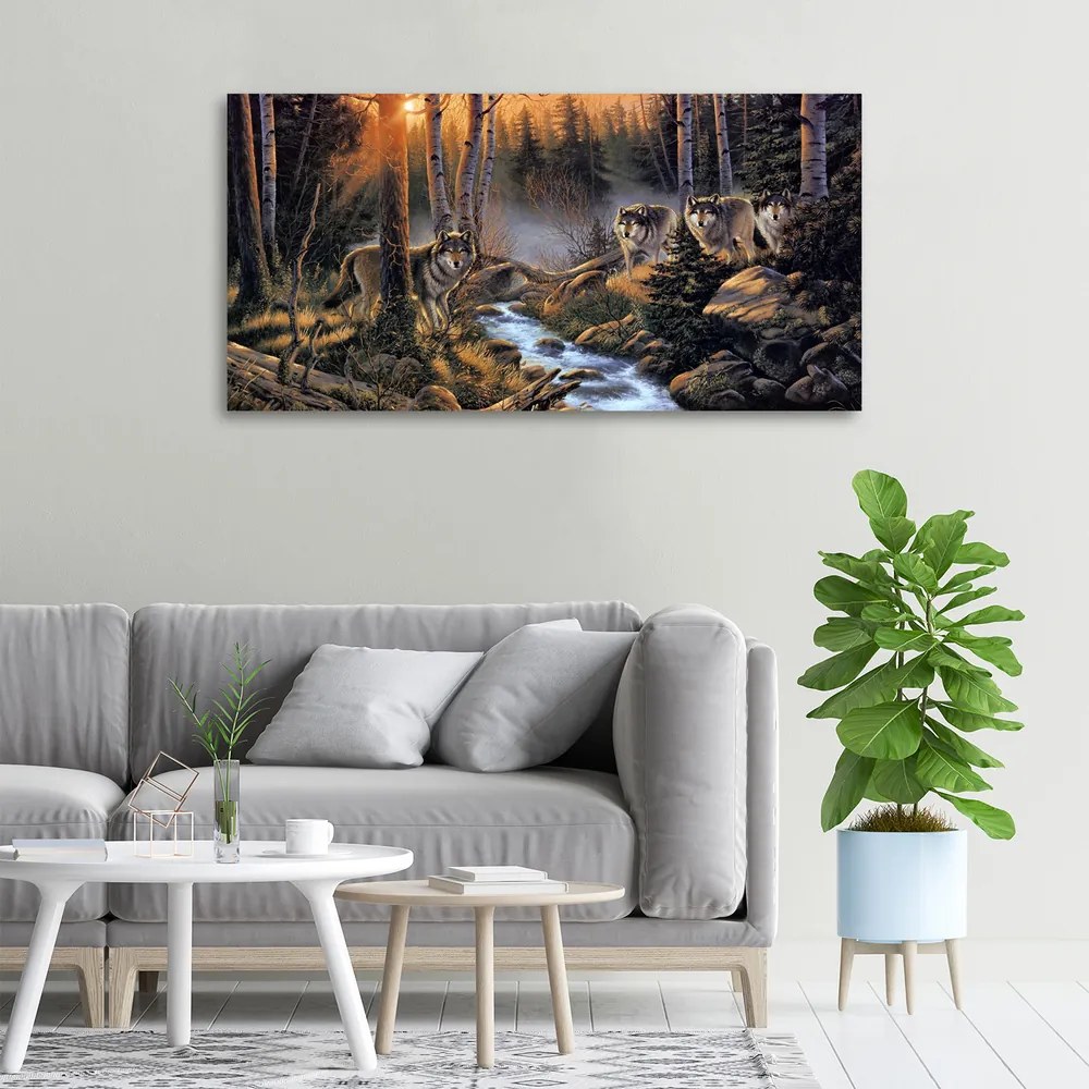 Tablou pe pânză canvas Haită de lupi