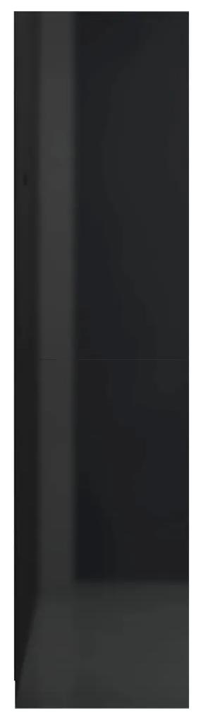 Sifonier, negru extralucios, 100x50x200 cm, PAL negru foarte lucios, 1