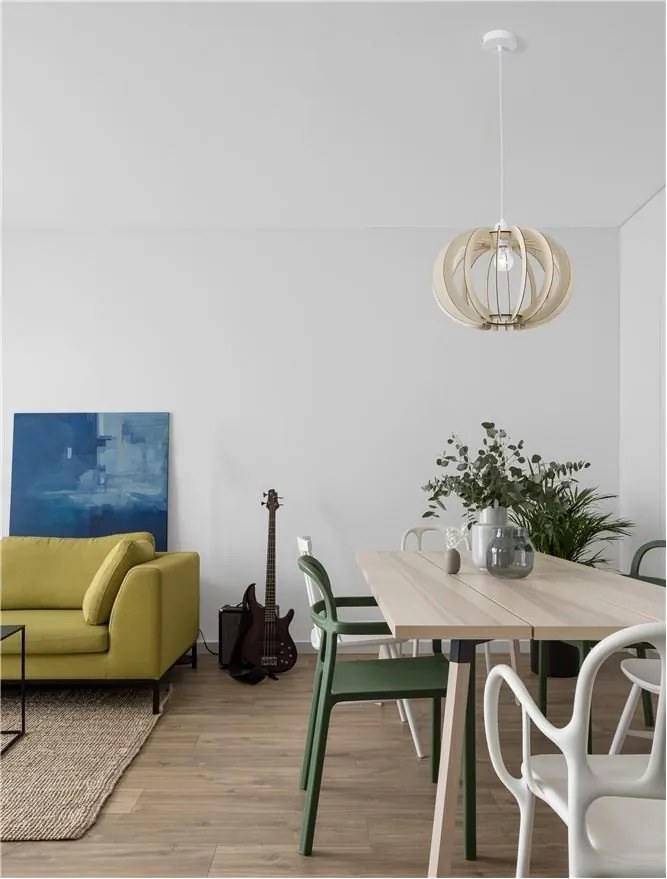 Pendul design modern OTTOLINE alb, natural