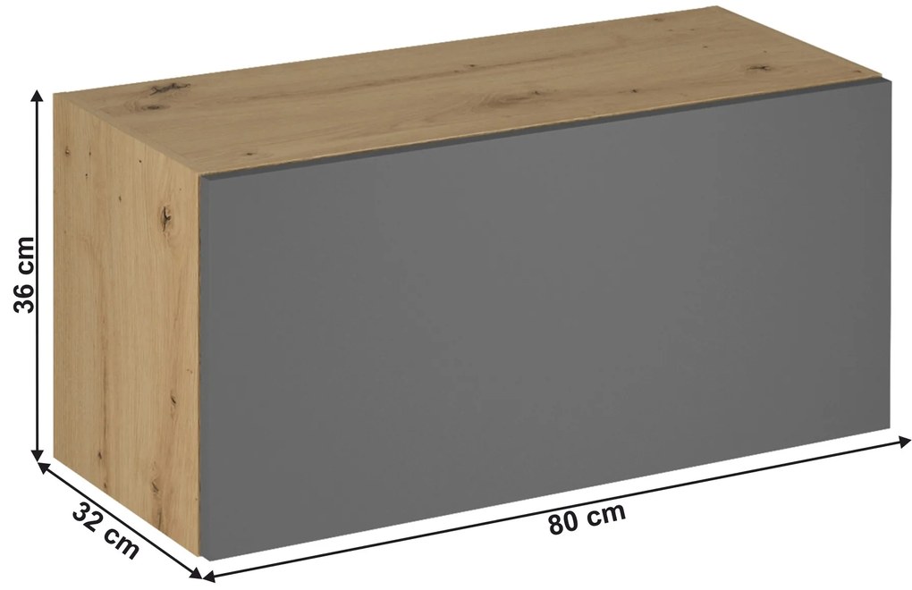 Dulap superior de bucătărie G80K Langari (stejar artisan + gri mat). 1016908