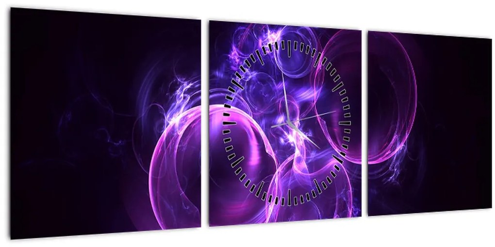 Tablou abstract cu bulbuci (cu ceas) (90x30 cm)