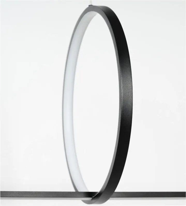 Lustra moderna neagra LED PELLE 3-STEP DIMM