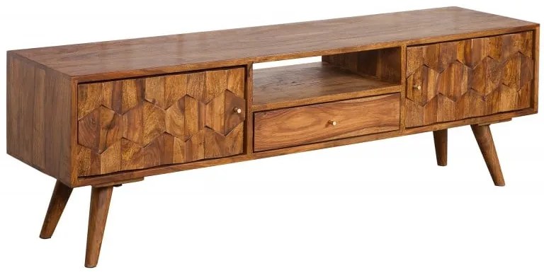 Comoda TV MYSTIC LIVING 140 cm din lemn de sheesham natural