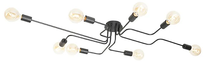Plafoniera de design neagră 8 lumini - Facile