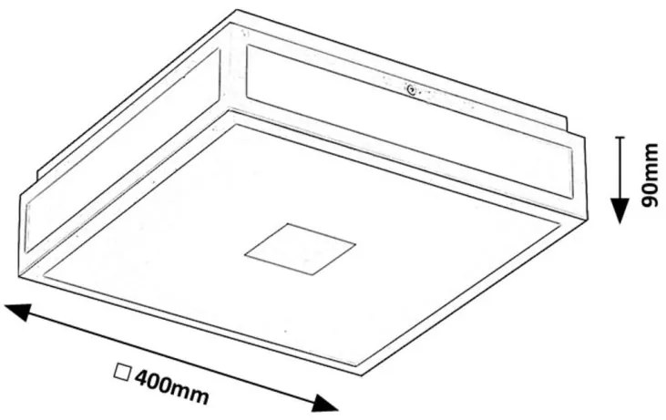 Plafoniera LED baie IP44 Zoya negru alb 40x40cm