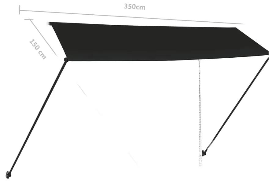 Copertina retractabila cu LED, antracit, 350 x 150 cm Antracit, 350 x 150 cm