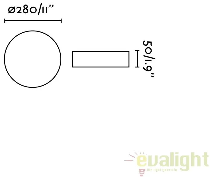 Plafoniera LED dimabila pentru BAIE IP54 ZON 28cm 63291