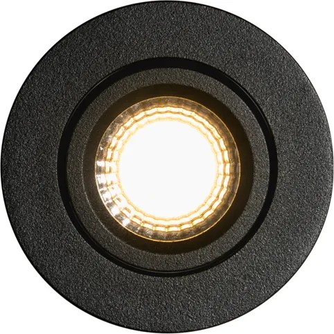 Spot îngropat negru orientabil 6,5 cm cu LED integrat IP54 Ultra Slim - Pupil