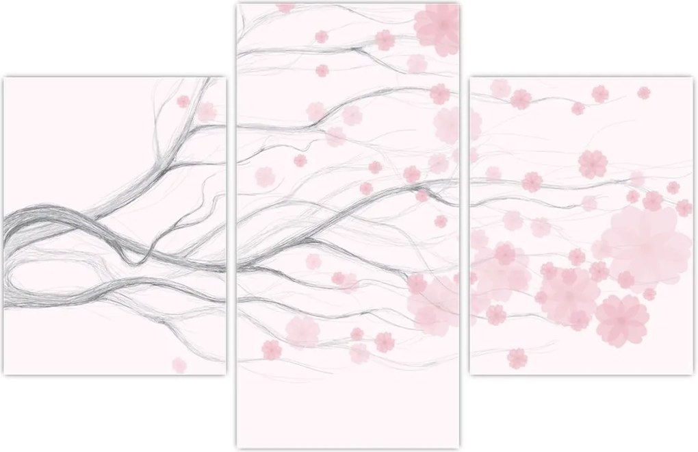 Tablou - Flori roz (90x60 cm)