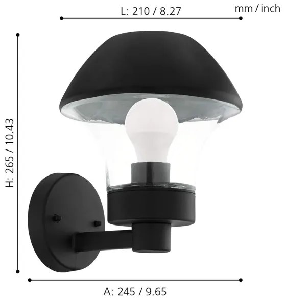 Eglo 97446 - LED Aplica perete VERLUCCA-C 1xE27/9W/230V Bluetooth