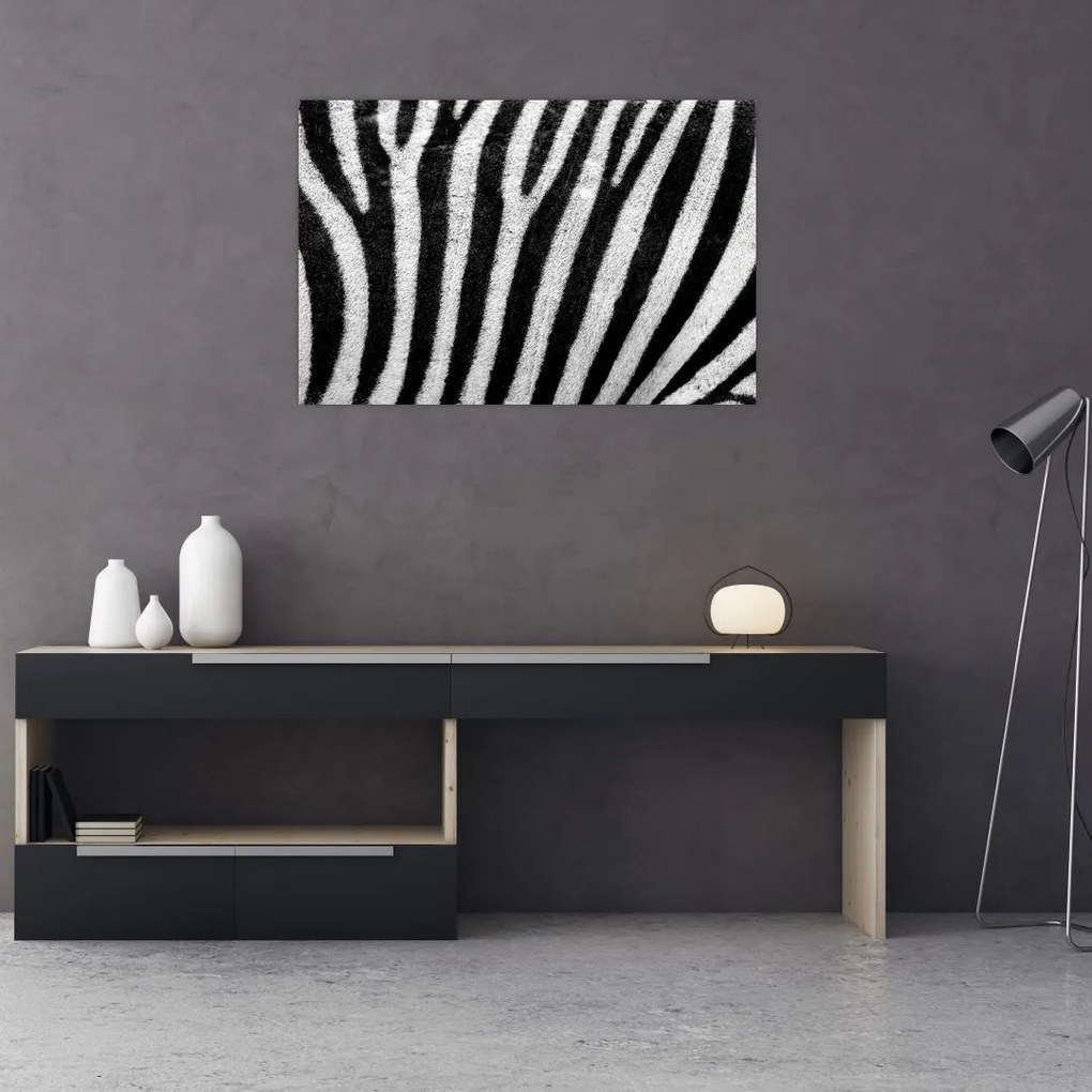 Tablou cu piele de zebră (90x60 cm)