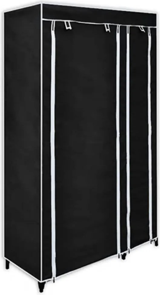 vidaXL Dulap de haine pliabil, negru, 110 x 45 x 175 cm