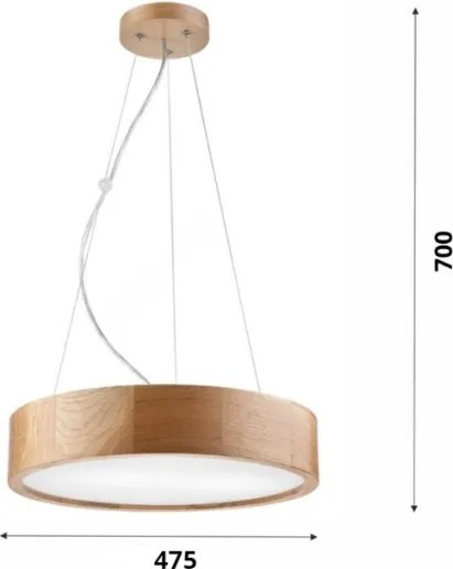 Brilagi - Lustru LED RGBW reglabil CARVALHO, 3x E27/9W/230V, Wi-Fi, stejar, Ø 47,5 cm