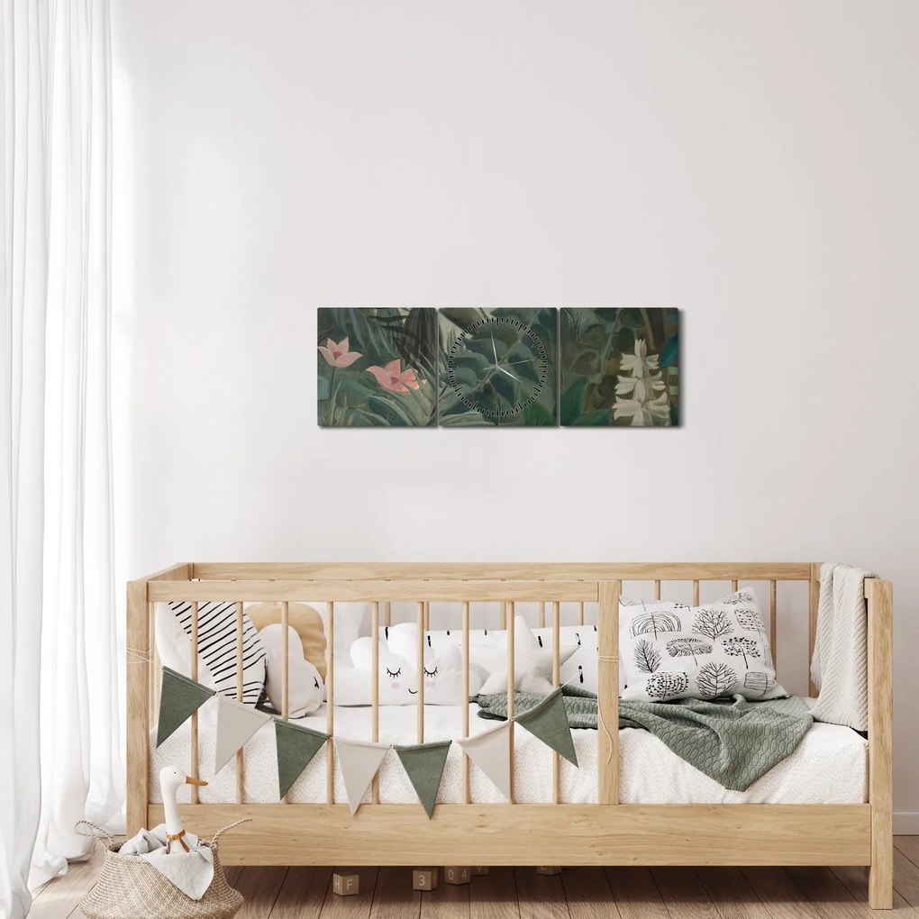 Tablou - Henri Rousseau, The Equatorial Jungle, reproducere (cu ceas) (90x30 cm)