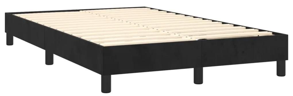Pat box spring cu saltea, negru, 120x200 cm, catifea Negru, 120 x 200 cm, Design simplu