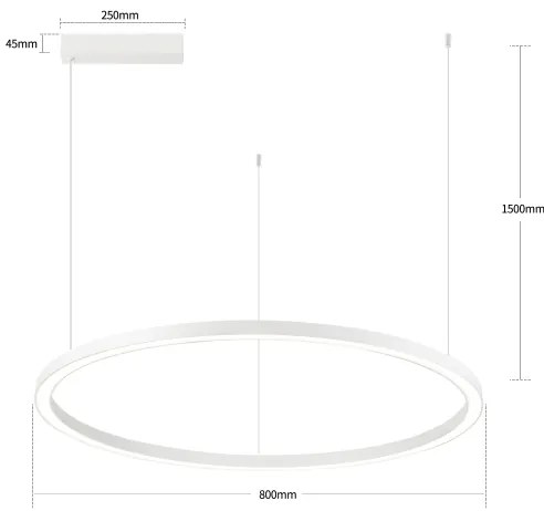 Brilagi - Lustră LED dimabilă PORTOFINO, suspendată pe cablu, LED/60W/230V, Ø 80 cm, alb + telecomandă