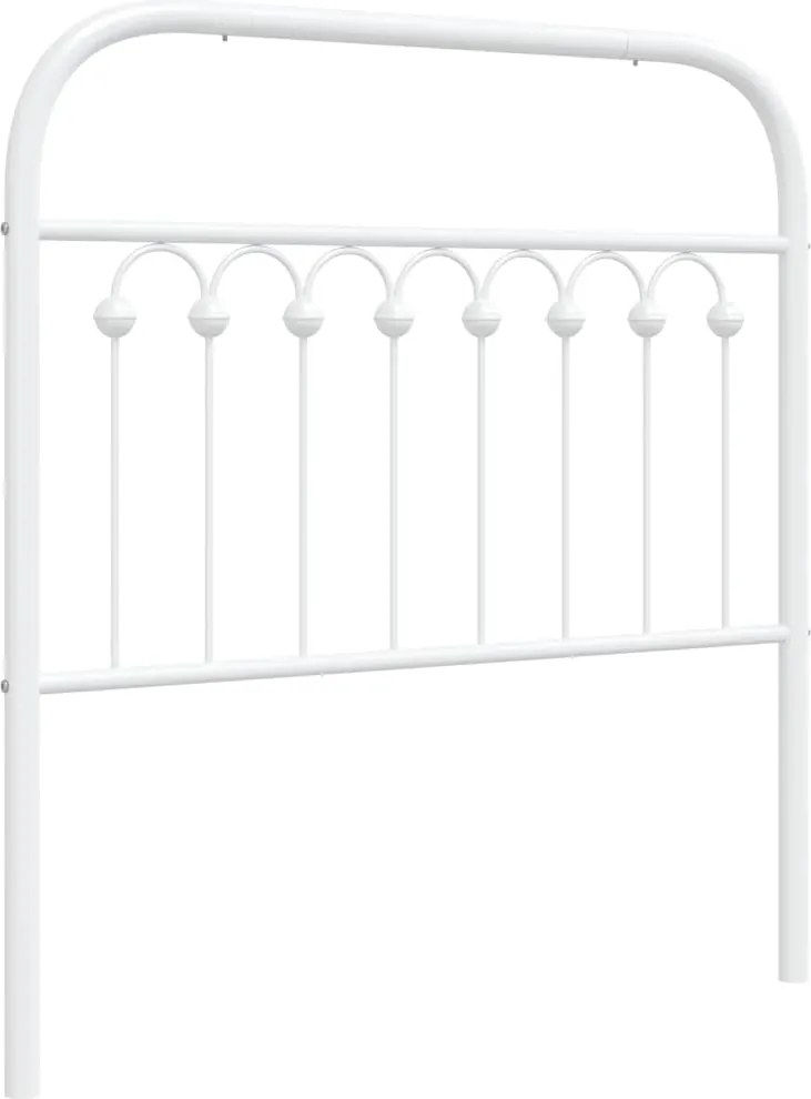 vidaXL Tăblie de pat de schimb metalică, alb, 90 cm